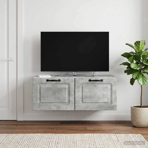 Fali TV szekrény Betonszürke 78,5 x 41 x 30 cm Szerelt Fa