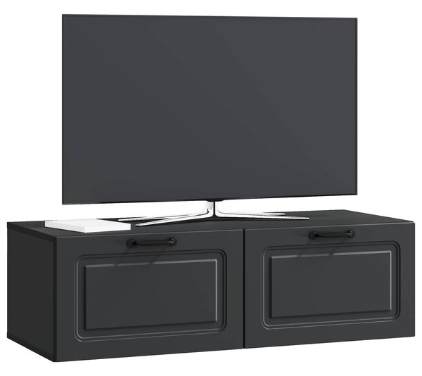 Fali TV szekrény Fekete 98 x 41 x 30 cm Szerelt Fa