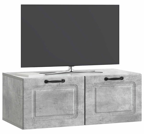 Fali TV szekrény Betonszürke 78,5 x 41 x 30 cm Szerelt Fa
