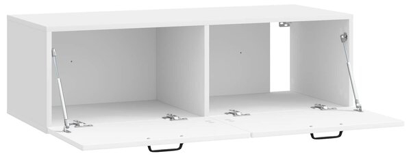 Fali TV szekrény Magasfényű Fehér 98 x 41 x 30 cm Szerelt Fa