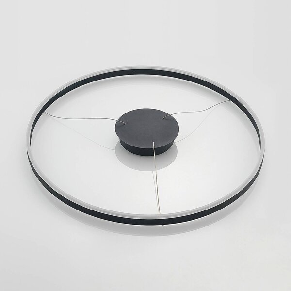 Arcchio Albiona LED lógó világítás, fekete, 1 gyűrű, Ø 80 cm, dimmelhető, Fekete, Konyha, fém, Modern