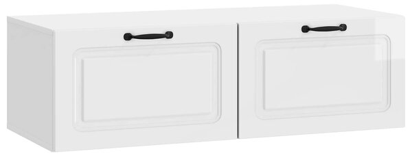 Fali TV szekrény Magasfényű Fehér 98 x 41 x 30 cm Szerelt Fa