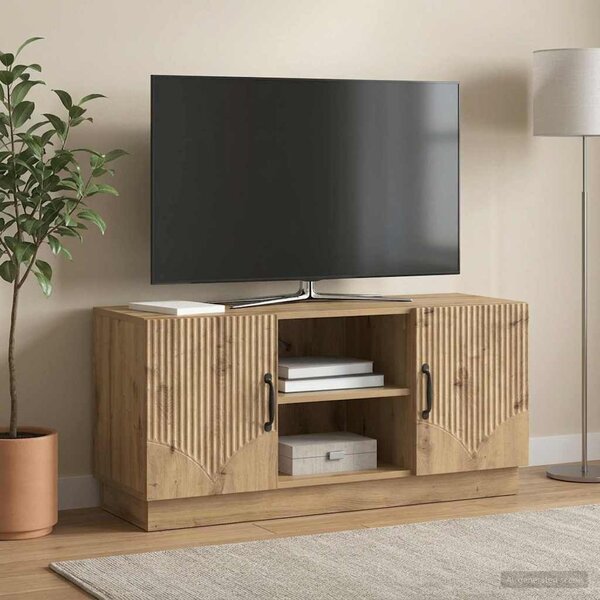 TV szekrény 102 x 34,5 x 47 cm Kézműves Tölgy Szerelt Fa