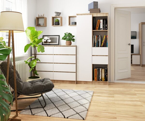 AKORD CLP R15 regál 80 cm laminált sonoma tölgy fehér fronttal