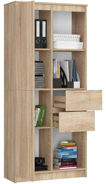 AKORD CLP R15 80 cm regál laminált sonoma tölgy 1 ajtós 2 fiókos