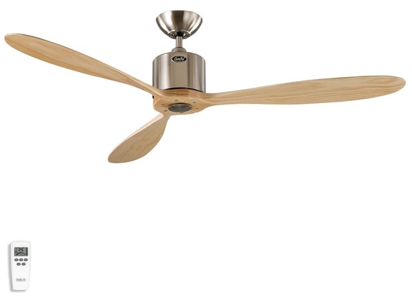 AEROPLAN ECO mennyezeti ventilátor, króm/fenyő, Ø 132 cm – CasaFan CasaFan, AEROPLAN ECO, Fa, Nappali, Fa, Modern