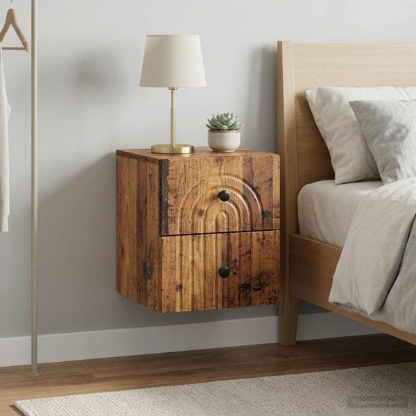 Fali éjjeli szekrény 2 db Antik Fa 33 x 34,5 x 40 cm Szerelt Fa