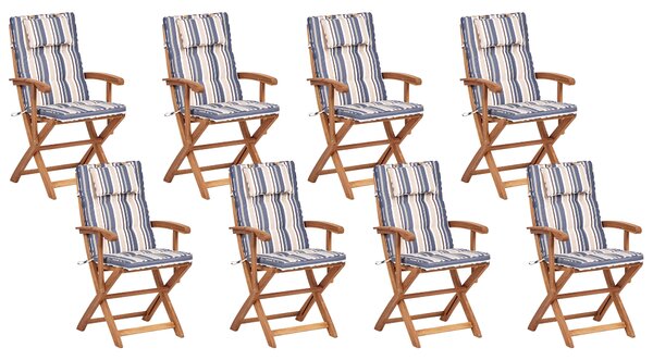 MAUI II 8 személyes Kerti étkezőgarnitúra Színes Akácfa párnákkal
