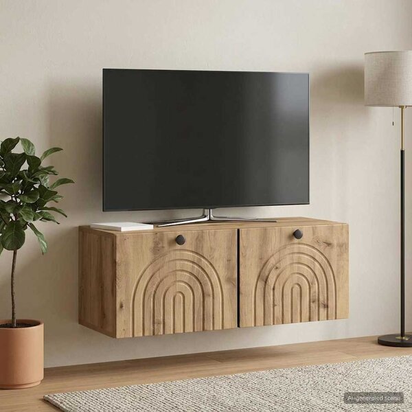 Fali TV szekrény 78,5 x 31 x 30 cm Kézműves Tölgy Szerelt Fa