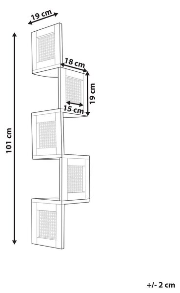 Négyszintes polcos elem ALDER Császárfa 101 cm Világosbarna