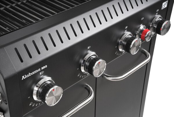 G21 Alabama Black BBQ Premium Line gázgrill, 5 égő + nyomáscsökkentő szelep ingyen