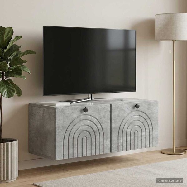 Fali TV szekrény Betonszürke 78,5 x 31 x 30 cm Szerelt Fa