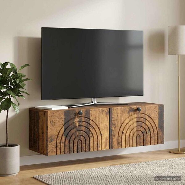 Fali TV szekrény Antik Fa 98 x 31 x 30 cm Szerelt Fa