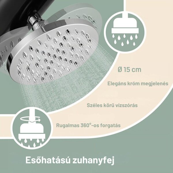 BOW napelemes zuhanyzó, 20l, fekete Monzana