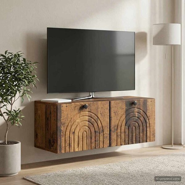Fali TV szekrény Antik Fa 78,5 x 31 x 30 cm Szerelt Fa