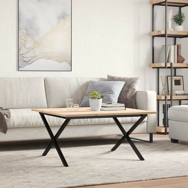 VidaXL Fenyőfa Dohányzóasztal - X-váz - 90x90x45 cm