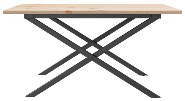 VidaXL Fenyőfa Dohányzóasztal - X-váz - 90x90x45 cm