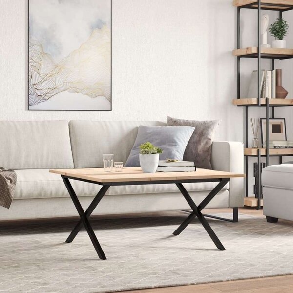 VidaXL Fenyőfa Dohányzóasztal - X-váz - 90x90x45 cm