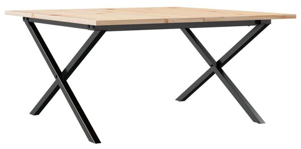 VidaXL Fenyőfa Dohányzóasztal - X-váz - 90x90x45 cm