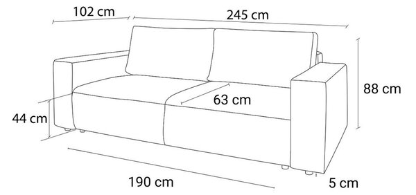 Világos rózsaszín kordbársony kinyitható kanapé 245 cm Nihad – Bobochic Paris