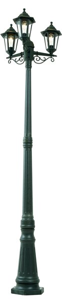 Klasszikus Kültéri Lámpa Sötétzöld 217cm 3-Fényforrás IP44 - New Haven