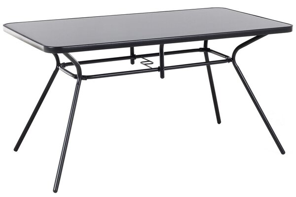 Kerti asztal fekete 140x80 cm LIVO