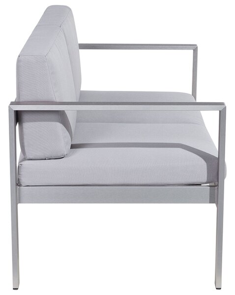 Kerti pad ülőpárnával SALERNO 142 cm Fém Világosszürke