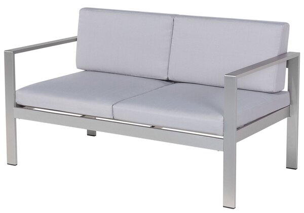 Kerti pad ülőpárnával SALERNO 142 cm Fém Világosszürke
