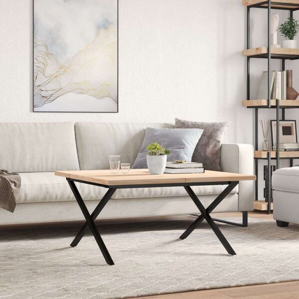 Fenyőfa Dohányzóasztal - X-váz - 90x90 cm
