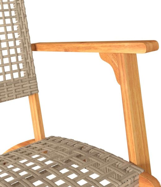 VidaXL 3 részes bézs polyrattan és akácfa bisztrószett
