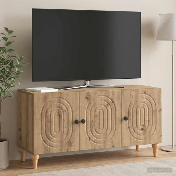 TV szekrény 99 x 34,5 x 50 cm Kézműves Tölgy Szerelt Fa