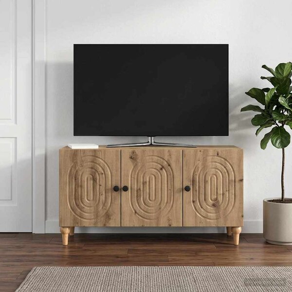 TV szekrény 99 x 34,5 x 50 cm Kézműves Tölgy Szerelt Fa