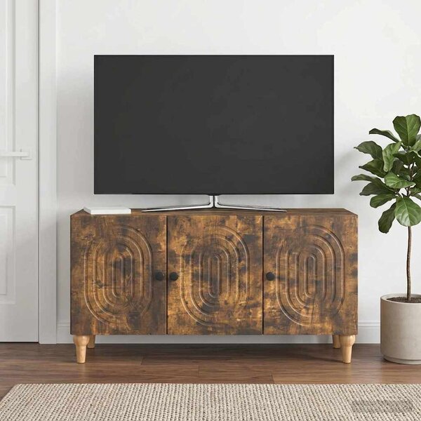 TV szekrény 99 x 34,5 x 50 cm Füstös Tölgy Szerelt Fa