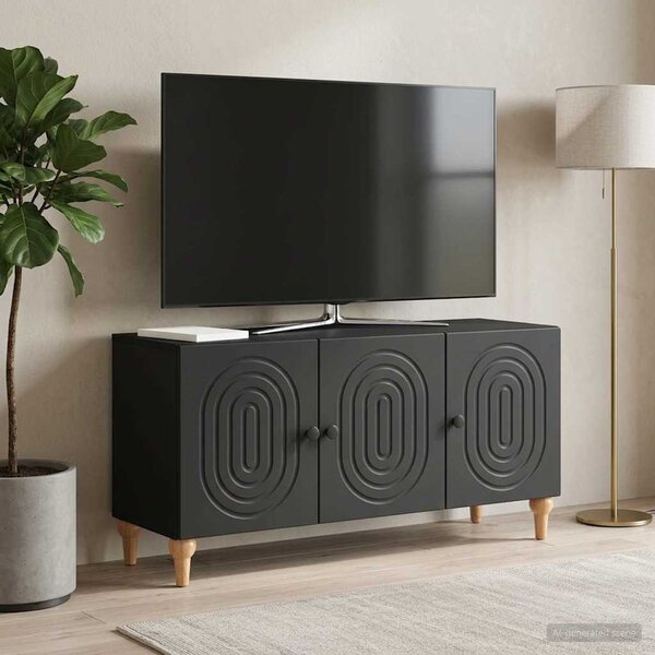 TV szekrény 99 x 34,5 x 50 cm Fekete Szerelt Fa