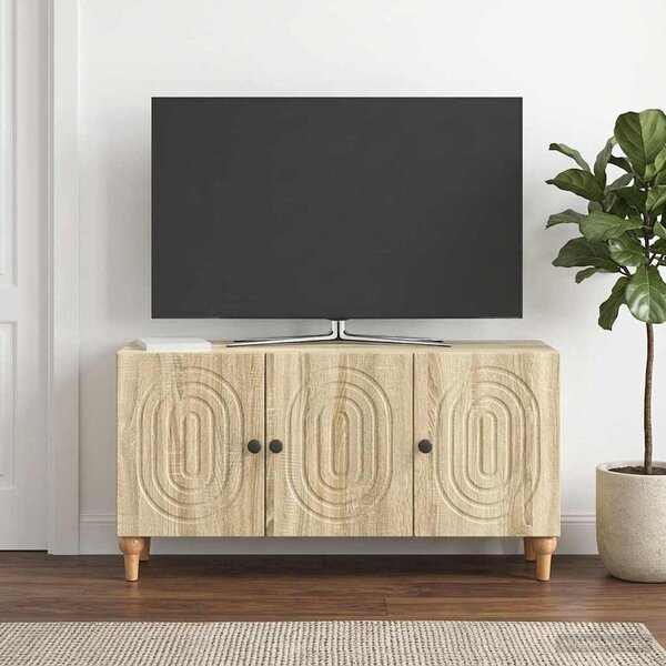 TV szekrény 99 x 34,5 x 50 cm Sonoma Tölgy Szerelt Fa