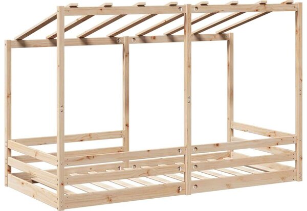 VidaXL tömör fenyőfa gyerekágy tetővel 90 x 200 cm