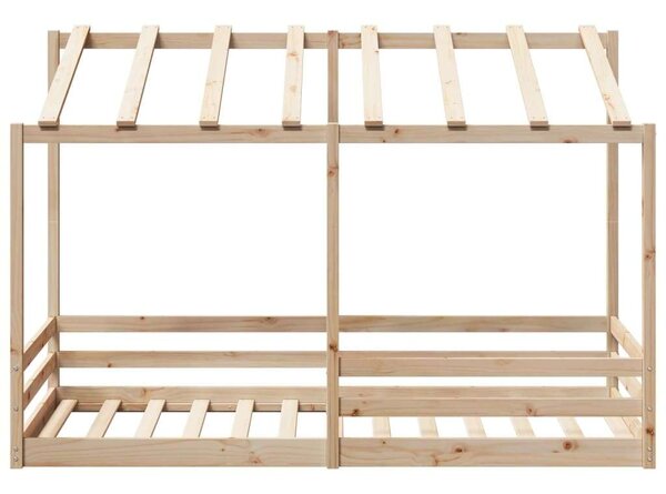 VidaXL tömör fenyőfa gyerekágy tetővel 90 x 200 cm