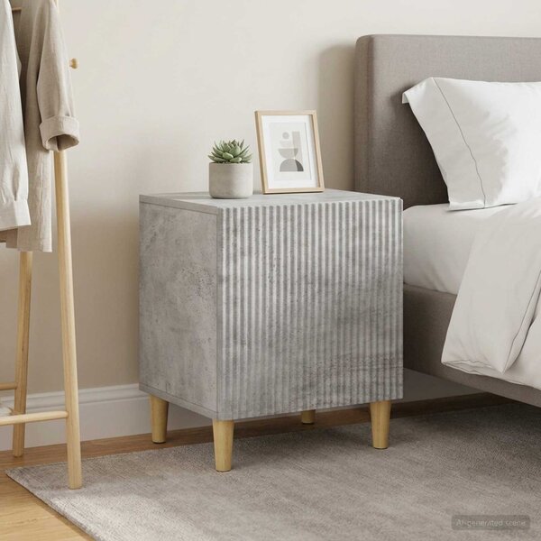 Éjjeliszekrény 2 db Betonszürke 43 x 34,5 x 50 cm Szerelt Fa