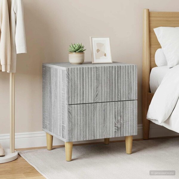 Éjjeliszekrény 2 db Szürke Sonoma 43 x 34,5 x 48 cm Szerelt Fa