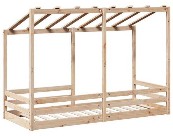 VidaXL tömör fenyőfa gyerekágy tetővel 90 x 190 cm
