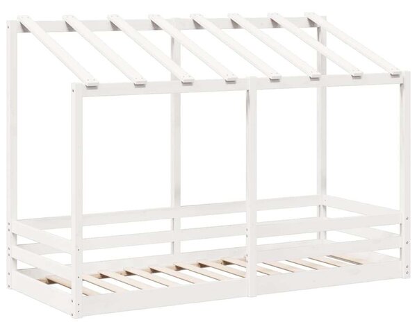 VidaXL fehér tömör fenyőfa gyerekágy tetővel 75 x 190 cm