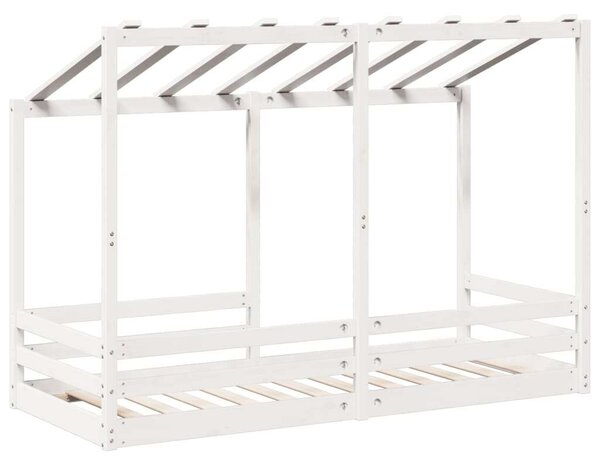 VidaXL fehér tömör fenyőfa gyerekágy tetővel 75 x 190 cm