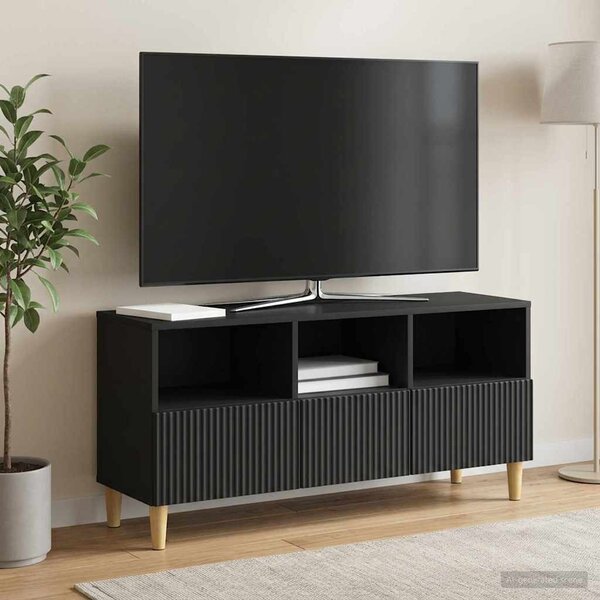 TV szekrény 102 x 34,5 x 50 cm Fekete Szerelt Fa