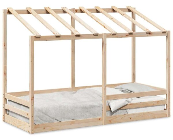 VidaXL tömör fenyőfa gyerekágy tetővel 90 x 190 cm