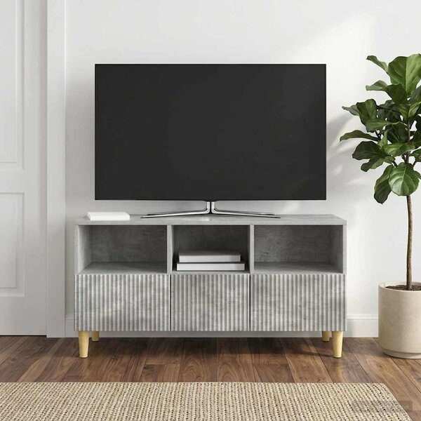 TV szekrény 102 x 34,5 x 50 cm Betonszürke Szerelt Fa