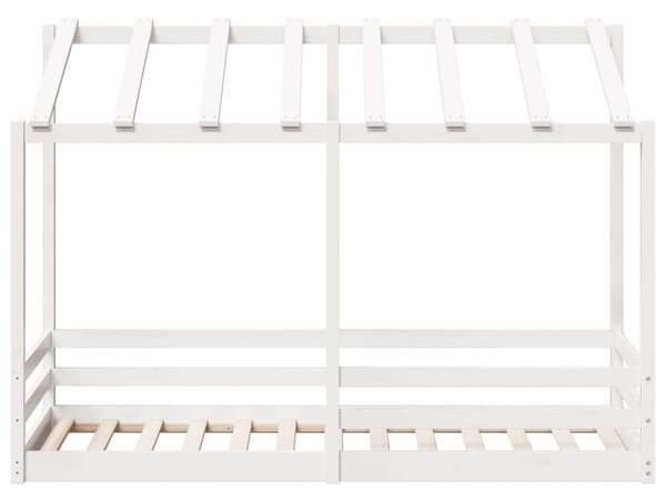 VidaXL fehér tömör fenyőfa gyerekágy tetővel 75 x 190 cm