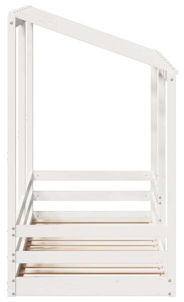 VidaXL fehér tömör fenyőfa gyerekágy tetővel 75 x 190 cm