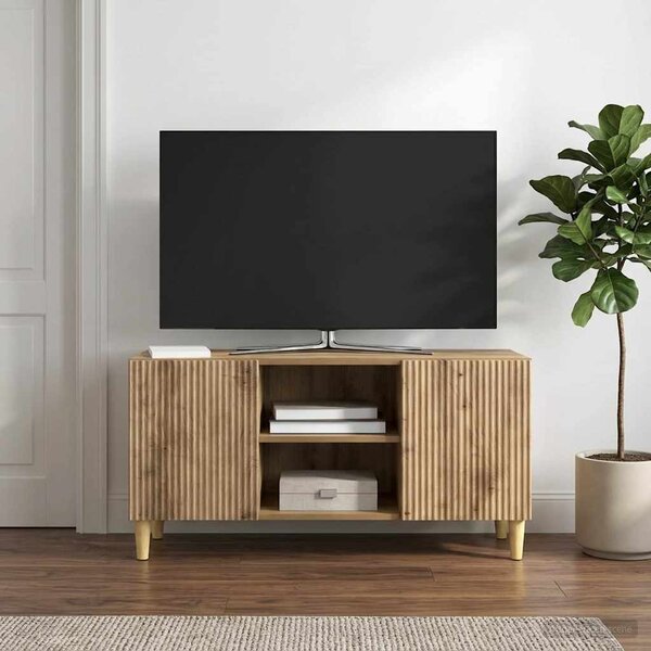 TV szekrény 102 x 34,5 x 50 cm Kézműves Tölgy Szerelt Fa