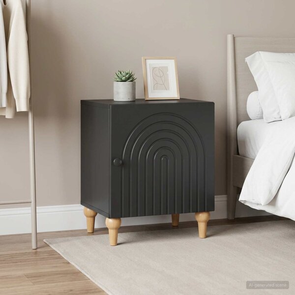 Éjjeliszekrény 2 db Fekete 43 x 34,5 x 50 cm Szerelt Fa
