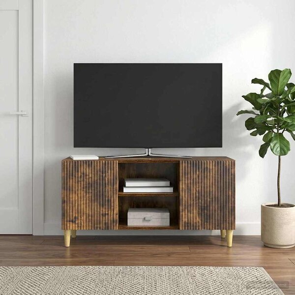 TV szekrény 102 x 34,5 x 50 cm Füstös Tölgy Szerelt Fa